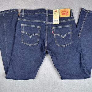 NWT Levi's 511 Slim Jeans 18Reg 29x29 Blue Denim Tapered Stretch Dark Wash